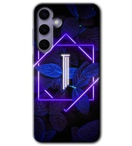 Galaxy S24 Kılıf HD Desen Baskılı Kılıf - Dark Neon Yaprak I Harfi