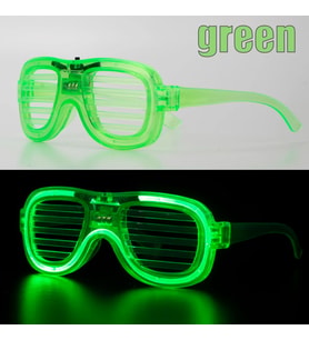 Yeşil LED Işıklı Parti Gözlüğü – Neon 3 Modlu