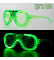 Yeşil LED Işıklı Parti Gözlüğü – Neon 3 Modlu