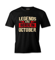 Legends Born in October  Siyah Erkek Tshirt