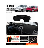 RENAULT MEGANE 2 KÜÇÜK EKRANLI (2002-2009) Uyumlu Torpido Örtüsü Torpido Kılıfı - Siyah