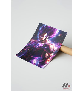 Dragon Ball Vegeta Mor Poster, Çerçevesiz Yüksek Kalite Duvar Afişi - Anime Severlere