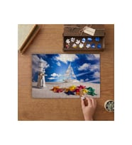 Deniz Feneri - Yelkenli Gemi - Renkli Deniz Yıldızları Tasarımı 240 parça Ahşap Puzzle Ahşap Kutuda MP08232