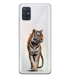 Samsung Galaxy A51 Uyumlu Kaplan Tasarımlı Şeffaf Telefon Kılıfı