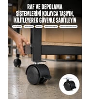 Northcity 6 cm Kilitli Tekerlek Ayak 4 Adet - Sehpa ve Ekipman Uyumlu Mobilya Ayağı