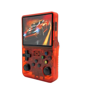 ScHitec 3.5 Inç OTG Çıkışlı Taşınabilir Retro Oyun Konsolu 15000+ Oyunlu El Atari Şeffaf Kırmızı R36S