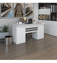 Kenzlife ofis masası pat morita byz 75*170*60 kilitli kapaklı dolap çiftli şeritli bilgisayar çalışma masası (Karışık)