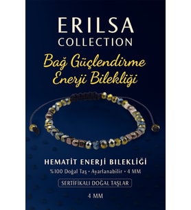 Sertifikalı Bağ Güçlendirme Enerji Aktivasyonu Bilekliği – Hematit Doğal Taş 4 mm (Çok Renkli)