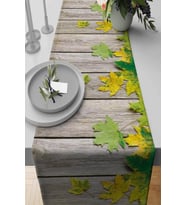 Yeşil Çınar 3D Desenli Premium Masa Örtüsü Runner RNR150