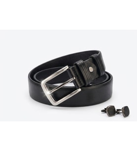 Growish GK0015 Hakiki Dokulu Deri Tek Parça Paslanmaz Toka Eni 3,5 Cm Köprülü Siyah Spor Klasik Erkek Kemer