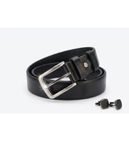 Growish GK0015 Hakiki Dokulu Deri Tek Parça Paslanmaz Toka Eni 3,5 Cm Köprülü Siyah Spor Klasik Erkek Kemer