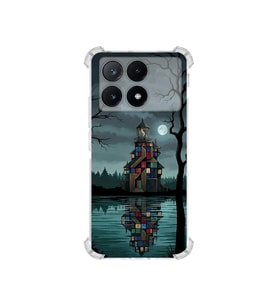 PrintiFy Xiaomi Poco X6pro ile Uyumlu Simya Serisi Gölge Ve Cam Tasarımlı Uv Baskılı Köşe Korumalı Antişok Kılıf