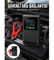 12.000 mAh Şarjlı Araç Akü Takviye ve LED'li Hava Kompresörü Yeni Nesil