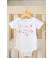 Half Birthday 2 Özel Tasarım Bebek Zıbın Pamuklu Çıtçıtlı Body