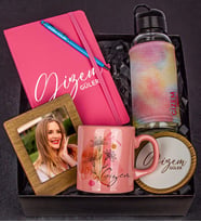 Motto Gift Kişiye Özel Fotoğraf Çerçeveli Ve Çiçek Tasarımlı Hediye Kutusu 110476