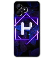 Realme C53 Kılıf HD Desen Baskılı Kılıf - Dark Neon Yaprak H Harfi