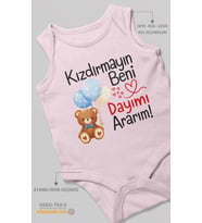 Kızdırmayın beni, dayımı ararım! Sıfır Kollu Bebek Zıbını %100 Pamuk