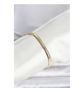 Mey İthalat® CM 14K Gold Renk Yassı Zincir Yılan Model Kadın Bileklik