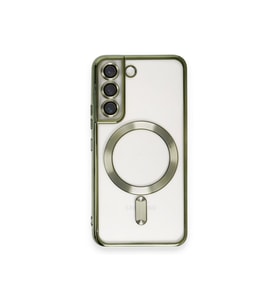 Samsun Galaxy S23 PLUS Kılıf Kamera Lens Korumalı Renkli Magsafe Şeffaf Kapak (Yeşil)
