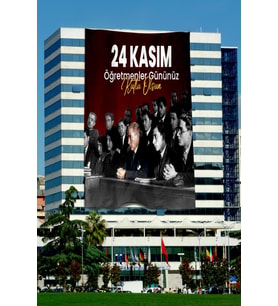 Öğretmenler Günü Özel Poster 1. Kalite Raşel Kumaş 200x300 cm- NO:20