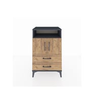 Hyperion Komodin 2 Raflı 2 Çekmeceli 2 Kapaklı 60x44x96 Antrasit-Çam