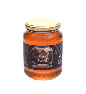 Honey World Organik Süzme Kara Balı 1000 Gr Cam Kavanoz