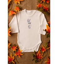 Unisex Bebek Bugs Bunny Organik Baskılı %100 Pamuklu Zıbın