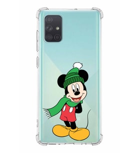 Samsung Galaxy A71  Köşe Korumalı Antişok Kapak Mickey Mouse Tasarımlı Şeffaf  Kılıf