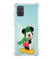 Samsung Galaxy A71  Köşe Korumalı Antişok Kapak Mickey Mouse Tasarımlı Şeffaf  Kılıf