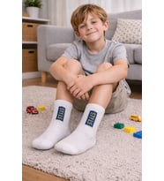 Style Yazılı Erkek Çocuk Soket Çorap (Beyaz)