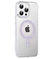 Iphone 15 Move Taşlı Magsafe Kapak - Lila
