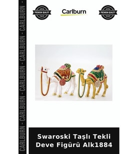 Özel Üretim Dekoratif Hediyelik Biblo Aksesuar Salon Swaroski Taşlı Tekli Deve Figürü Alk1884