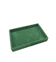 Yerli Üretim Küçük Boy Süet Kumaş Yeşil Renk 22/14 cm Servis Tablası