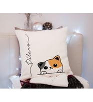 Sevimli Kedi Baskılı Yastık Kişiye Özel