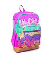 CORAL HIGH 23731 KİDS PEMBE RENGARENK DONDURMA DESENLİ DÖRT BÖLMELİ SIRT ÇANTASI