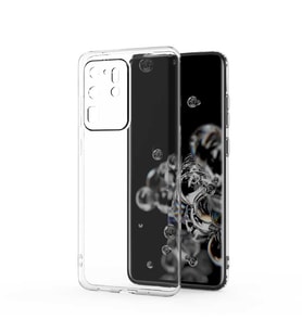 Lexroo Galaxy S20 Ultra Kılıf Kamera Korumalı Süper Silikon Kılıf - Renksiz