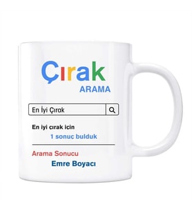 Kişiye Özel İsimli Çırak Google Arama Motoru Kupa Bardak