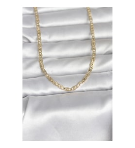 Mey İthalat® CM 14K Gold Renk Lazer Kesim Zincirli Model 60 cm Kadın Kolye