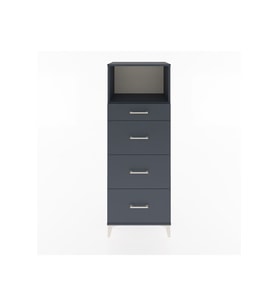 Hyperion Dolap Tek Raflı 4 Çekmeceli 60x44x163 Antrasit-Antrasit