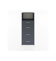 Hyperion Dolap Tek Raflı 4 Çekmeceli 60x44x163 Antrasit-Antrasit