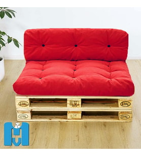 Mekan Yıkanabilir Balkon Teras Yer Minderi Takımı Ebat 80x60 Cm (Kırmızı)