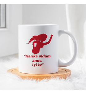 Anneler Gününe Özel Hediye Seramik Beyaz Kupa Bardak  1 Adet