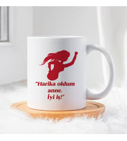 Anneler Gününe Özel Hediye Seramik Beyaz Kupa Bardak  1 Adet