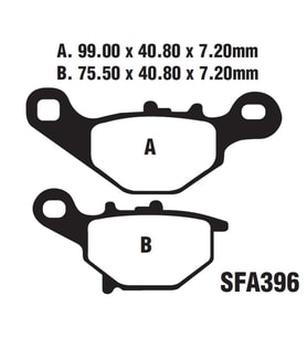 ÖN FREN DİSK BALATASI SFA396 SUZUKİ AN 125(1995-2000) - ADDRESS 110(2015-2016)