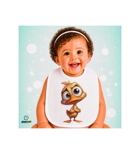 Ördekli Keten Bebek Mama Önlüğü – Yumuşak, Emici, Yıkanabilir, Özel Tasarım P144