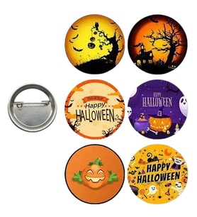 Lisanslı Yaka çanta rozeti HALLOWEEN 6LI