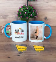 Harita Mühendisi Kupa Bardak Mavi Fotoğraflı Mühendisler Günü Hediyesi