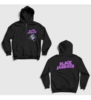 Presmono Unisex Siyah God Metal Black Sabbath Sırt Baskılı Fermuarlı Kapüşonlu Sweatshirt 516631tt