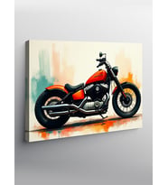 Kanvas Tablo Kırmızı Retro Motosiklet