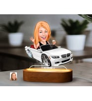 BK Gift Kişiye Özel Kadın Karikatürlü Dekoratif 3D Biblo LED Işıklı Gece Lambası-10, Sevgiliye Hediye, Arkadaşa Hediye, Doğum Günü Hediyesi